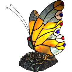 FUMAT Tiffany galda lampa Butterfly vintage vitrāžas lampa Nakts lampa Galda lampa guļamistabas viesistabai