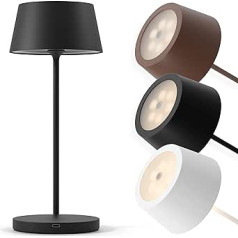 charlique® Dinner Light 2, LED akumulatora galda lampa, uzlādējama melnā krāsā, regulējama USB galda lampa bezvadu režīmā, galda lampa lietošanai iekštelpās un ārā, piemērota kā āra galda lampa