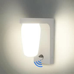 FLORNIA LED āra apgaismojums ar kustības sensoru, IP44 pret laikapstākļiem izturīga āra lampa, E27 āra sienas lampas dārzam, balkonam, garāžai, 220-240 V balkonam, garāžai, maksimālā jauda 23 W