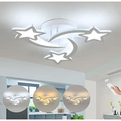 LED Ceiling Light Dimmable with Remote Control, 30 W Modern Star Design Ceiling Light, White Starry Sky Lamp, Ceiling Lighting for Children's Room, Bedroom, Dining Room