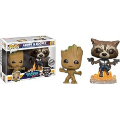 Iestatiet figūriņu popu! Vinila Mavel Guardians of The Galaxy 2 Young Groot & Rocket Raccoon