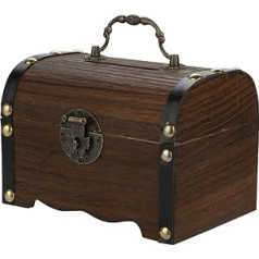 WINBST Treasure Chest Wooden Chest Pirate Box Gift Box Piggy Bank Money Box Children
