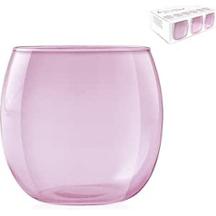 H&H 6 bicchieri Acqua Bubbly Orchidea komplekts, Vetro Pink CC 460