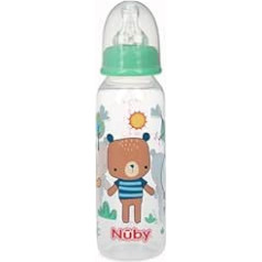 Nuby Printed 8oz bez pilienveida pudeles krāsas var atšķirties