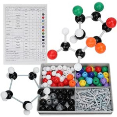 Dioche 240 Pieces Atom Link Model Chemistry Elektronu orbītu struktūras komplekts, Molekulārā komplekta ķīmija neorganiskām un organiskām struktūrām skolotāju apmācības studentiem