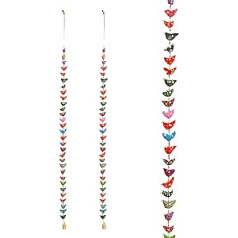Aditri Creation Set of 2 Indian Door Hanging 30 Fabric Birds Tota String with Bell Festival Decoration for Home Wall Temple Bedroom Kids Room Home Décor New Year Gifting(Size :- 48