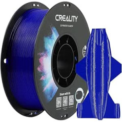 Creality CR-PETG 3D drukas pavediens 1,75 mm, izcila izturība, augsta precizitāte, bez smaržas, netoksisks, mitruma izturīgs, 1 kg (2,2 mārciņas) drukas pavediens 3D printeriem (dzidri zils)