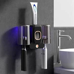 UV Toothbrush Sanitizer Bathroom Toothbrush Holder Wall Mounted with Sterilizer Fan Drying Function Toothbrush Cleaner Sterilizer Smarter