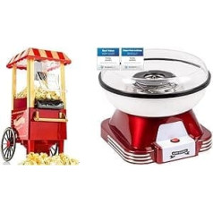 Gadgy Popcorn Machine, Retro Popcorn Maker, Hot Air Without Fat, Grease-Free, Oil-Free & Candy Floss Machine, Retro Cotton Candy Machine