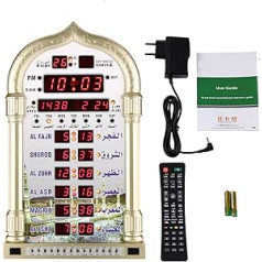 Hztyyier lūgšanu pulkstenis sienas kalendārs mošeja digitālais islāma azan pulkstenis musulmaņu dāvanu modinātājs lūgšana ES spraudnis 110-240V