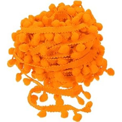 QUARKZMAN 10 Yards Pom Pom Ball Bārkstis Apdare, Lentes Šūšanas Piederumi DIY Amatniecība mājas aizkariem Apģērbi Spilvenu dekorēšana (8 mm, oranža)