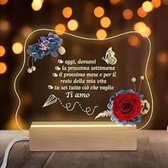 Miofula Eternal Rose Gift for Women, Acrylic Night Light LED Love Birthday Gift for Girlfriend