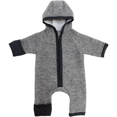 ORSON for® | Baby Overall mit Kapuze | Strampler neugeborene mit Reißverschluss | 0-24 Monate | 100% Baumwolle | Wollwalk | Oeko-Tex