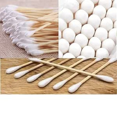 300/600 Organic Bamboo Cotton Buds 100% Organic Cotton This is a Zero Waste Biodegradable Plastic Free Eco Friendly Vegan Product (200 Eco Friendly Buds)