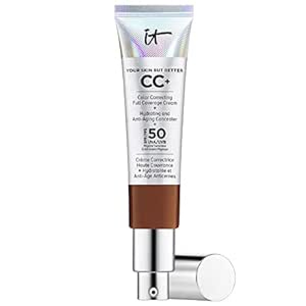 It Cosmetics , CC+ Your Skin Butter Krēms pret novecošanos, Augsts pārklājums, Ūdensizturīgs, Bagātināts ar Peptīdiem, Kolagēnu un Vitamīniem, Dabīga apdare, 32 ml, Dziļi