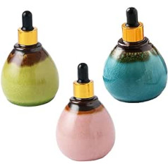 Minkissy 3gab Keramikas ēterisko eļļu pods Pilinātāju pudeles ar pilinātāju Stikla pudele ar pipeti Smaržu pudele Uzpildāmās pudeles Plastmasas galvas pildījums Keramikas