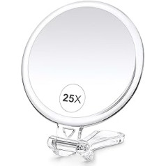B Beauty Planet Увеличительное зеркало B Beauty Planet, ручное зеркало с 25-кратным увеличением и ручкой для путешествий, увеличительное зеркало, ручное 