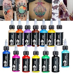 Umikakitchen Iepakojumā 14 Tattoo Ink UMIKAkitchen 14 Colors Kit 1 oz 30 ml/Botle Tattoo Ink Pigment Kit 3D grims, beauty, skin, body art