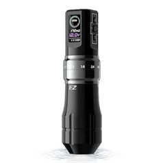 Ez Tattoo EZ Wireless Tattoo Machine - 6 Strokes 2.0, 2.4, 2.8, 3.3, 3.7, 4.2 mm, Bluetooth, with Digital OLED Display, Battery, 1600 mAh, Tattoo Gun (P3 Pro, Glossy Grey)