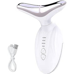 ‎Xqzmd Face Massager Against Wrinkles, Electric Neck Face Tightening Device, Jawline Trainer with 4 Modes and 45°C Heat, Vibration Face Massager for Firming Anti-Wrinkle Skin Tightening (B)