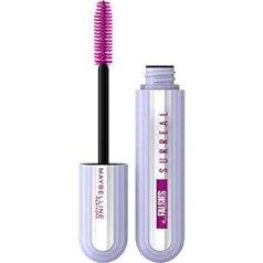 Maybelline New York skropstu tuša ar mākslīgo skropstu efektu, ar hibrīdšķiedru tehnoloģiju un pagarinošu spirāles suku, The Falsies Surreal skropstu tuša, melna, 10 ml