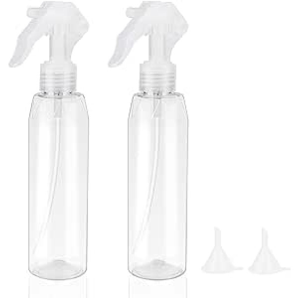 200 ml Wassersprühflaschen, Sprühflasche, klares Haar, leer, für Reisen, Schönheit, Reinigung, Gartenarbeit (2 Stück)