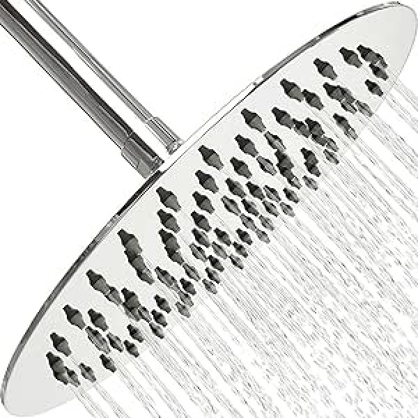 Rain Shower Head 8 Inch Round Fixed Shower Heads to Increase Pressure 304 Stainless Steel Rain Angle Adjustable Shower Head for the Ultimate Shower Experience