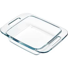 20 cm x 20 cm Glass Casserole Dish for Oven, Large Casserole Dish, Glass Casserole Dish, Lasagne, Rectangular Casserole Dish, Lasagne Mould, Glass Mould, Roasting Tray, Oblong Casserole Dish (1.8