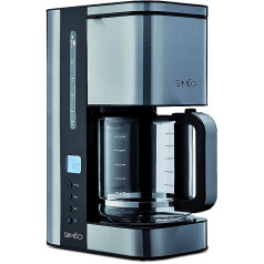 Simeo CFP200 brīvi stāvoša brīvi stāvoša atslēga, filtrējošais kafijas automāts, kafijas automāts, melns, nerūsējošā tērauda karafe, pogas, LCD)