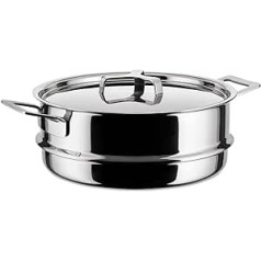 Alessi "POTS & PANS" Durchschlagartiger Einsatz zum Dünsten aus Edelstahl, 6,5 x 30,5 x 24 cm