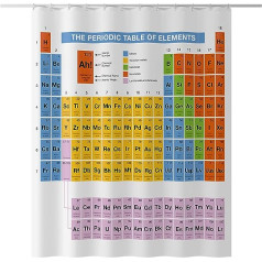 getDigital Periodensystem Duschvorhang aus beliebter Nerd WG - Anti-Schimmel Badewannen-Vorhang aus Polyester - 180 x 200 cm