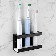 Adorila Electric Toothbrush Holder for Bathroom Wall, Self Adhesive Toothbrush Rack with Diatomite Shell Compatible with Philips 4100 5100 6100 6500 7500 9300 (Black)