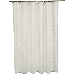 Amazon Basics Natural Herringbone Printed Fabric Shower Curtain 180 x 200 cm