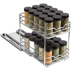 Extendable Spice Rack Organizer Cabinet Heavy Duty Extendable Double Shelf 6