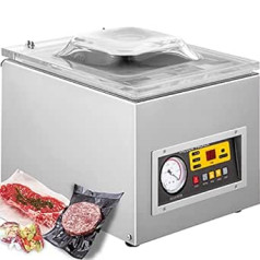 BuoQua Vacuum Sealer Vacuum Sealer Vacuum Machine Chamber Stainless Steel Machine d'emballage DZ-260S 220V 120W, Silver