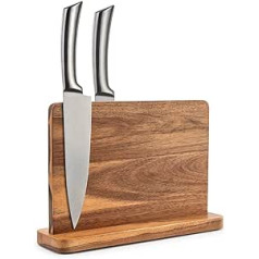 Knife Block Double-Sided Magnetic Knife Holder Multifunctional Wooden Knife Stand with Strong Magnetic Storage Organiser for Kitchen