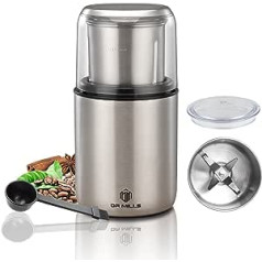 DR MILLS DM-7452 Electric Spice and Coffee Grinder, Grinder and Chopping Knife, Removable Cup, Washable Knife and Wash-free Cup Made of SUS304 Stainless Steel