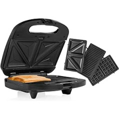 Tristar SA-3070 Sandwich Maker 3-in-1, 800, Plastic, Black