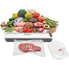 BEPER P102CON001 Vacuum Sealer with 5 Vacuum Bags ABS Double Operated 30cm Sealing Tape White/Grey