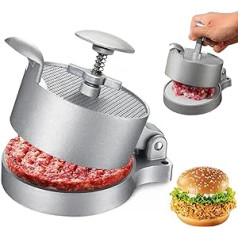 MeYuxg Stainless Steel Burger Press, Hamburger Press, 11,5 cm, Regulējams biezums, Regulējama Spring Burger pīrādziņu prese, Burger Press, Non-stick Patty Press for Burger pīrādziņu ballītēm BBQ