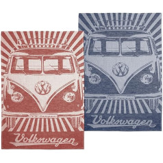 BRISA VW Collection Volkswagen Bulli T1 Bus Tea Towel, Set of 2 Kitchen Towels, Dry Towels, Washable at 60 °C, Durable, Lint-Free, Oeko-Tex 100, 70 x 50 cm, 60% Linen, 40% Cotton