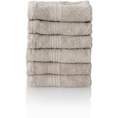 ALCLEAR Premium Terry Towel Set, Terry Cloth Series in 6 Colours and 5 Sizes, Colour: Silver Grey, 6 x Face Towels 30 x 30 cm