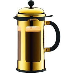 Bodum New Chambord Kaffeebereiter 8 Tassen, hroms, zelts, 1 litrs