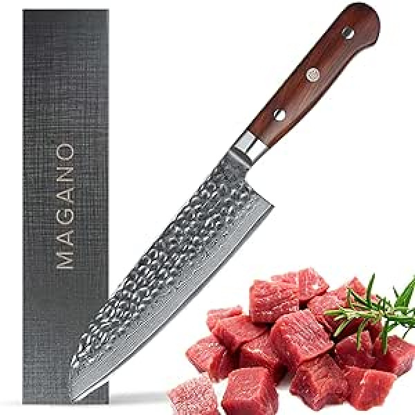 MAGANO - 67 slāņu Damask Santoku - japāņu šefpavāra nazis