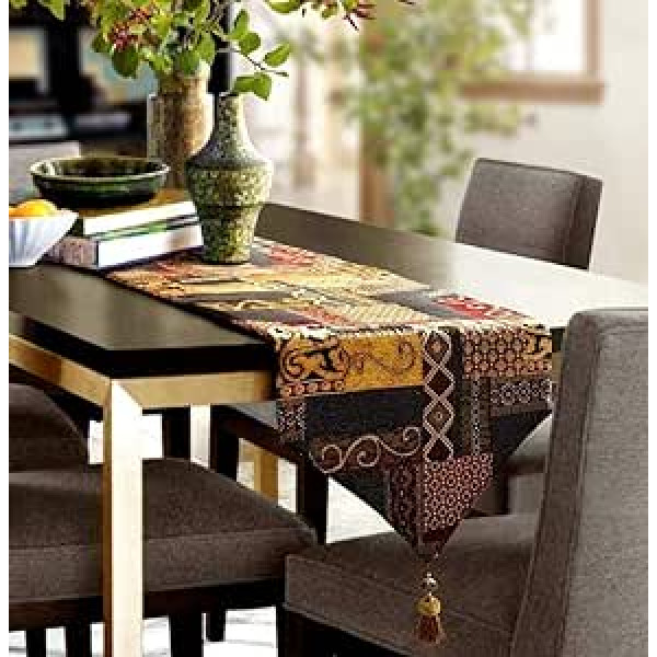 Artbisons galda skrējējs ar rokām darināts kokvilnas māksliniecisks mežģīņu dekors ēdamistabas galdauts galda skrējējs