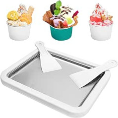 AOMIAO Ice Plate for Ice Making - Rolled Ice Cream Maker with 2 Spatulas, Roll Machine Plate, Ice Plate for Ice Rolls, Ice Cream Roller Maker Pan, Ice Rolls Plate for Rolling Ice Cream Making Yourself
