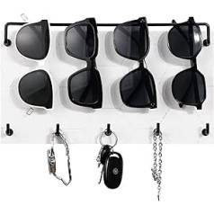 Emibele atslēgu turētājs atslēgu turētājs saulesbrilles gaiteņa atslēgu plaukts atslēgu glabātuve ar 5 metāla āķiem atslēgu pakaramais sienas atslēgu organizators atslēgu plaukts - balts
