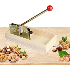 Aisny Nutcracker, walnuts, retro nut cracker made of stainless steel with wooden tray and metal handle, opening tool for walnuts, chestnuts, pecans, hazelnuts, almonds, macadamia nuts