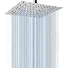 25 cm large rain shower - Voolan square high pressure shower head made of 304 stainless steel - comfortable shower experience even at low water pressure - can be installed on the wall or ceiling