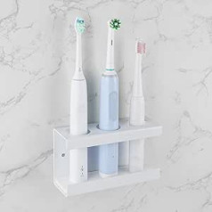 Adorila Electric Toothbrush Holder for Bathroom Wall, Self Adhesive Toothbrush Rack with Diatomite Shell Compatible with Philips 4100 5100 6100 6500 7500 9300 (White)